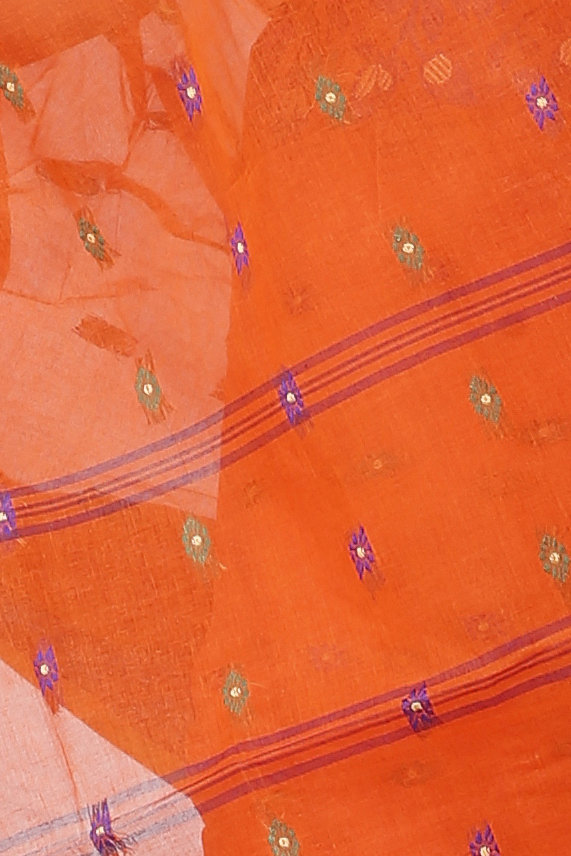 Orange Pure Cotton Gopika Tant Saree (1055)